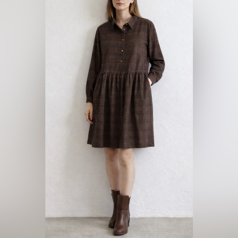 Poetry corduroy Plaid shirt dress 12